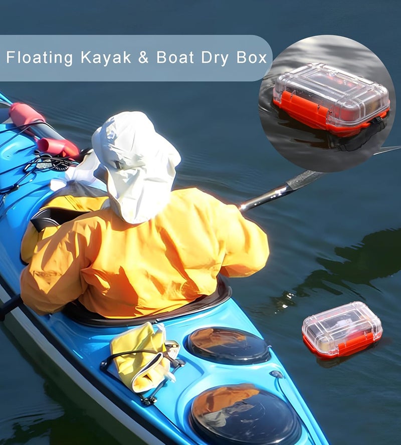 Byrixk Small Waterproof Box Mini Dry Box Waterproof Container Watertight Storage Case Small Waterproof Boxes for Kayaking Boating Orange Drybox, 5.5" L x 4" W x 2.4" H - Image 4